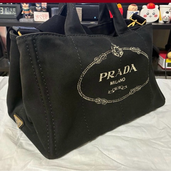Prada Black Canvas two way tote - Picture 3 of 10